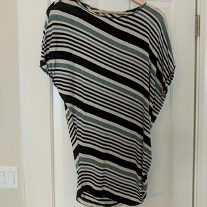 Striped tunic with rouching